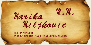 Marika Miljković vizit kartica